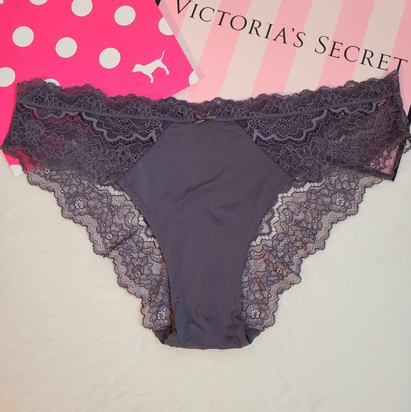 Victoria's Secret Other - VS Dream Angels Smooth Satin Lace Cheekini Panty Size Lg Gray